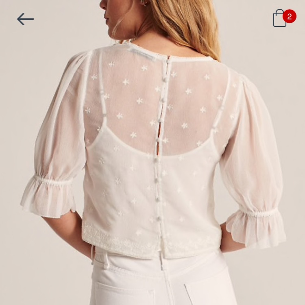 Looking for embroidered chiffon and crochet top